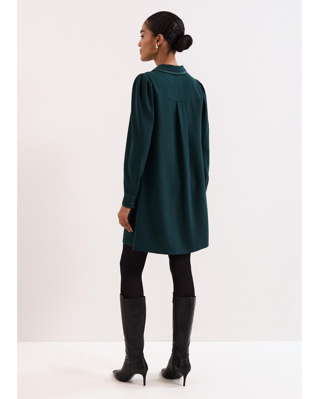Phase Eight Blue Gina Collar Swing Dress