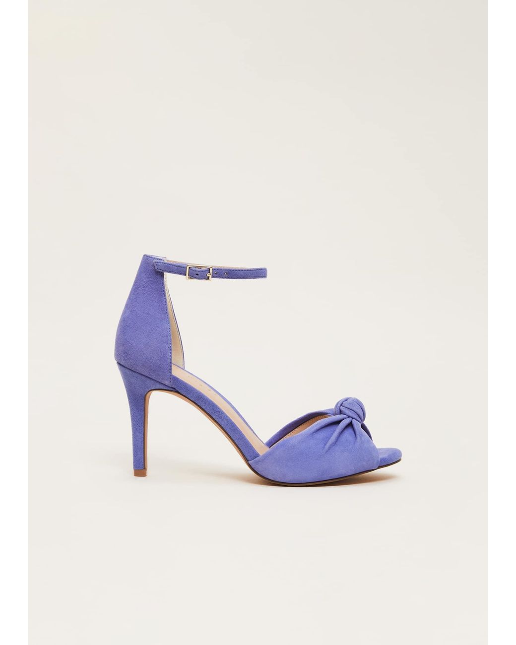 Phase Eight s Blue Suede Open Toe Heels Lyst UK