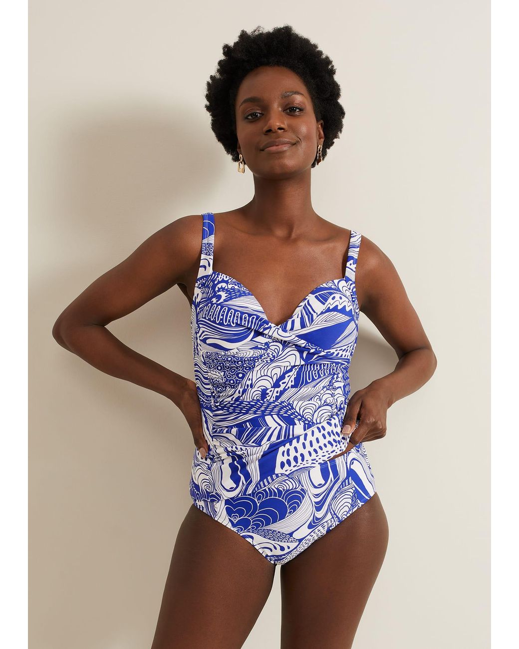 Phase Eight Blue Shell Swirl Tankini Bottom