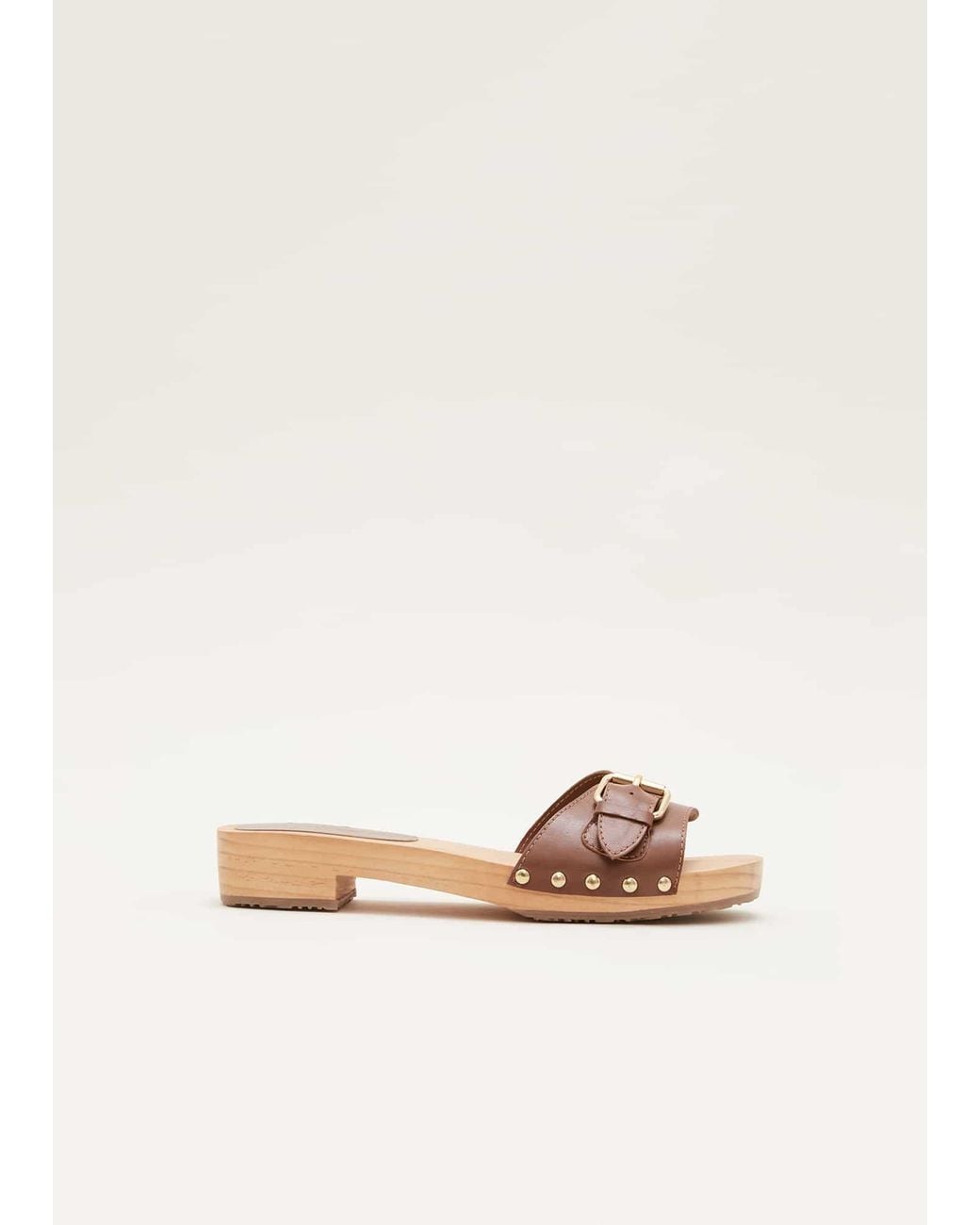 Phase Eight Natural Buckle Front Clog Sandal