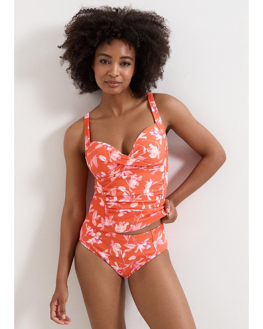 Phase Eight Red Bright Floral Print Detail Tankini Bottom