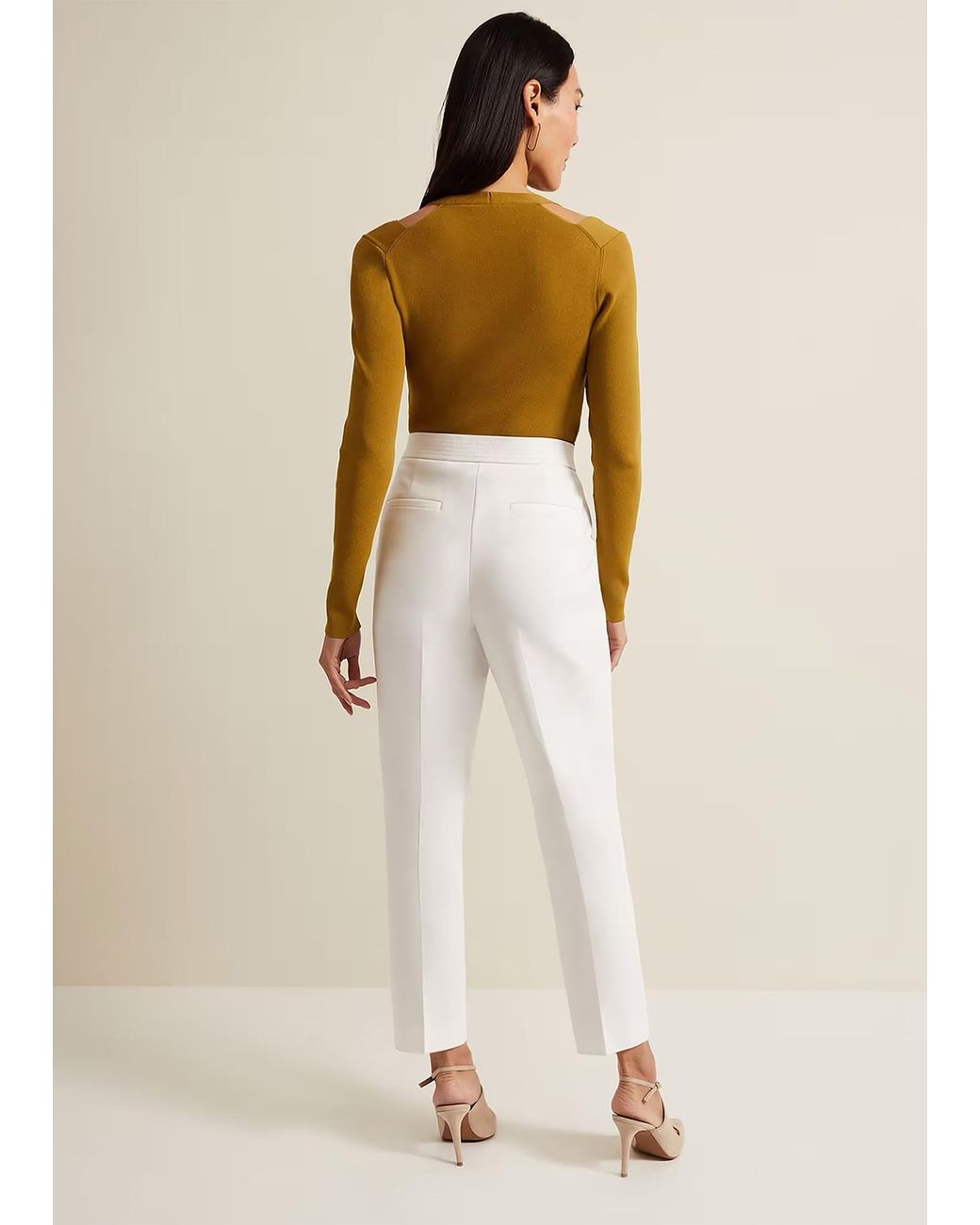 Phase Eight Natural Ulrica Petite Tapered Suit Trouser