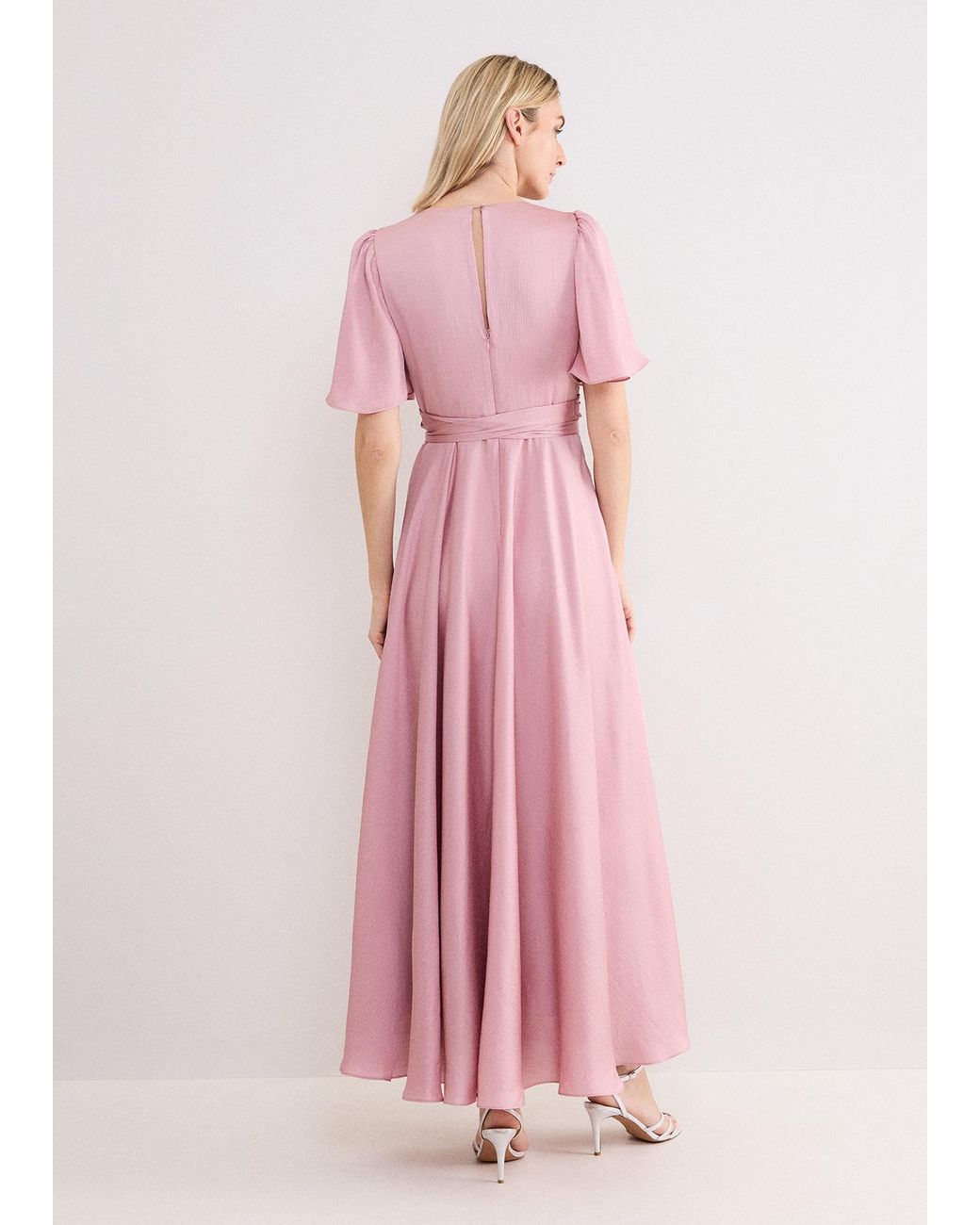 Phase Eight Pink Abbie Textured Wrap Maxi Dress