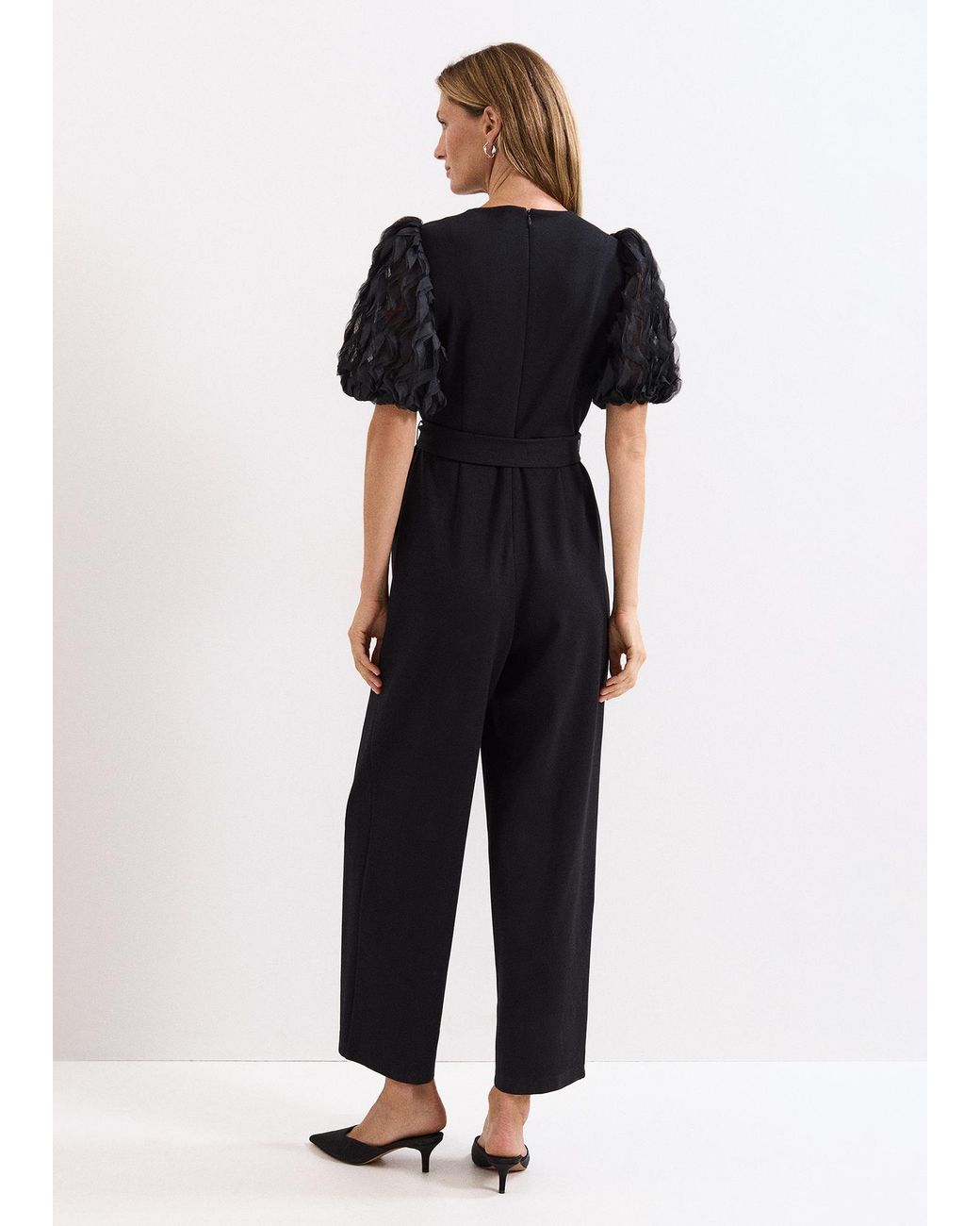 Phase Eight Black Anda Puff Sleeve Jumpsuit