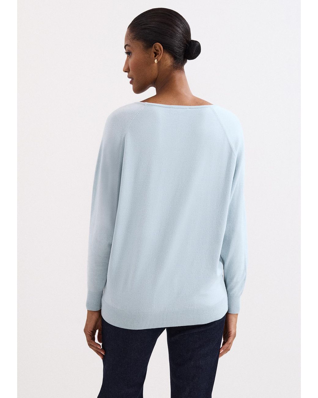 Phase Eight White Senita Light Fine Knit Jumper