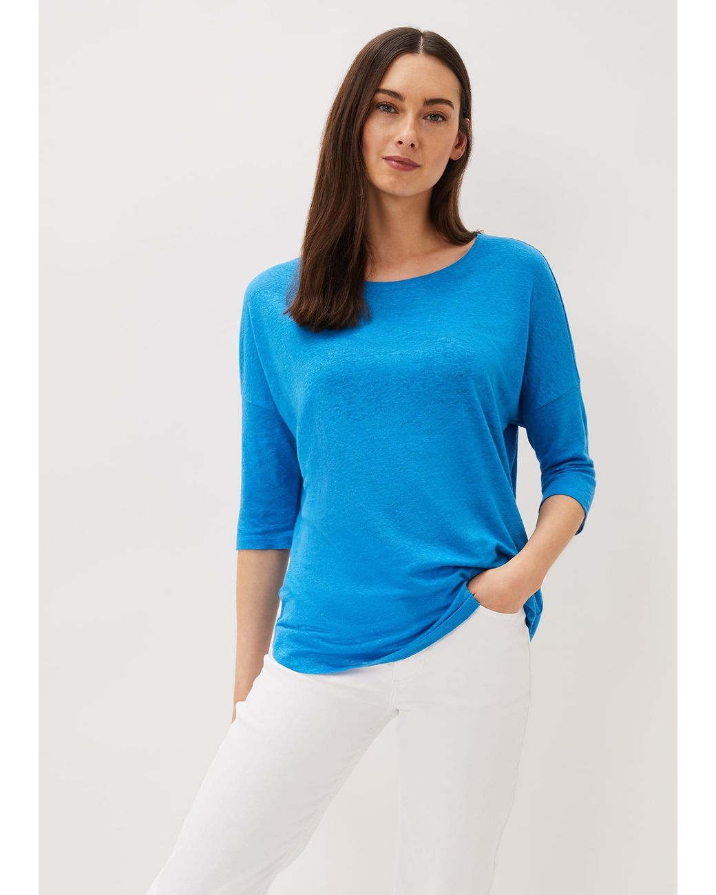 Phase Eight Blue Catrina Linen Top