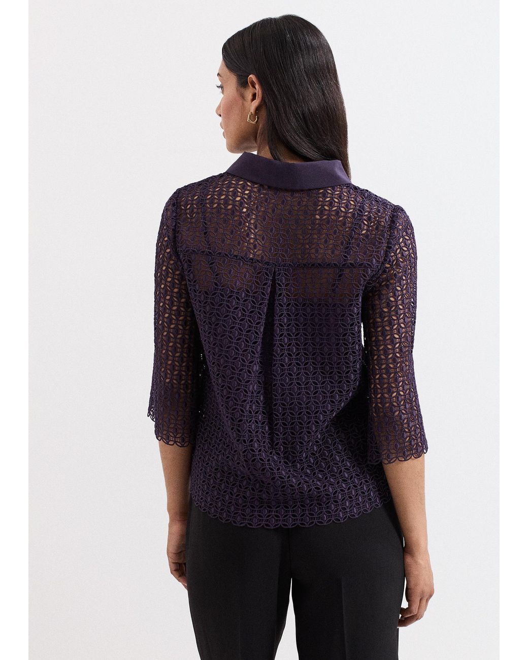 Phase Eight Blue Romilly Lace Shirt