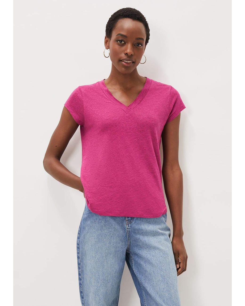 Phase Eight Pink Emera Linen Top