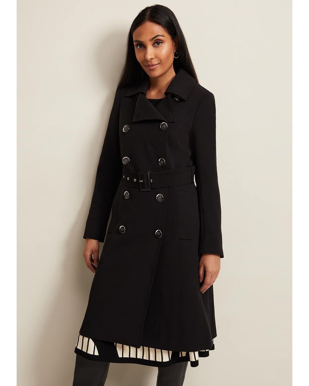 Phase Eight s Petite Layana Black Smart Trench Coat Lyst UK