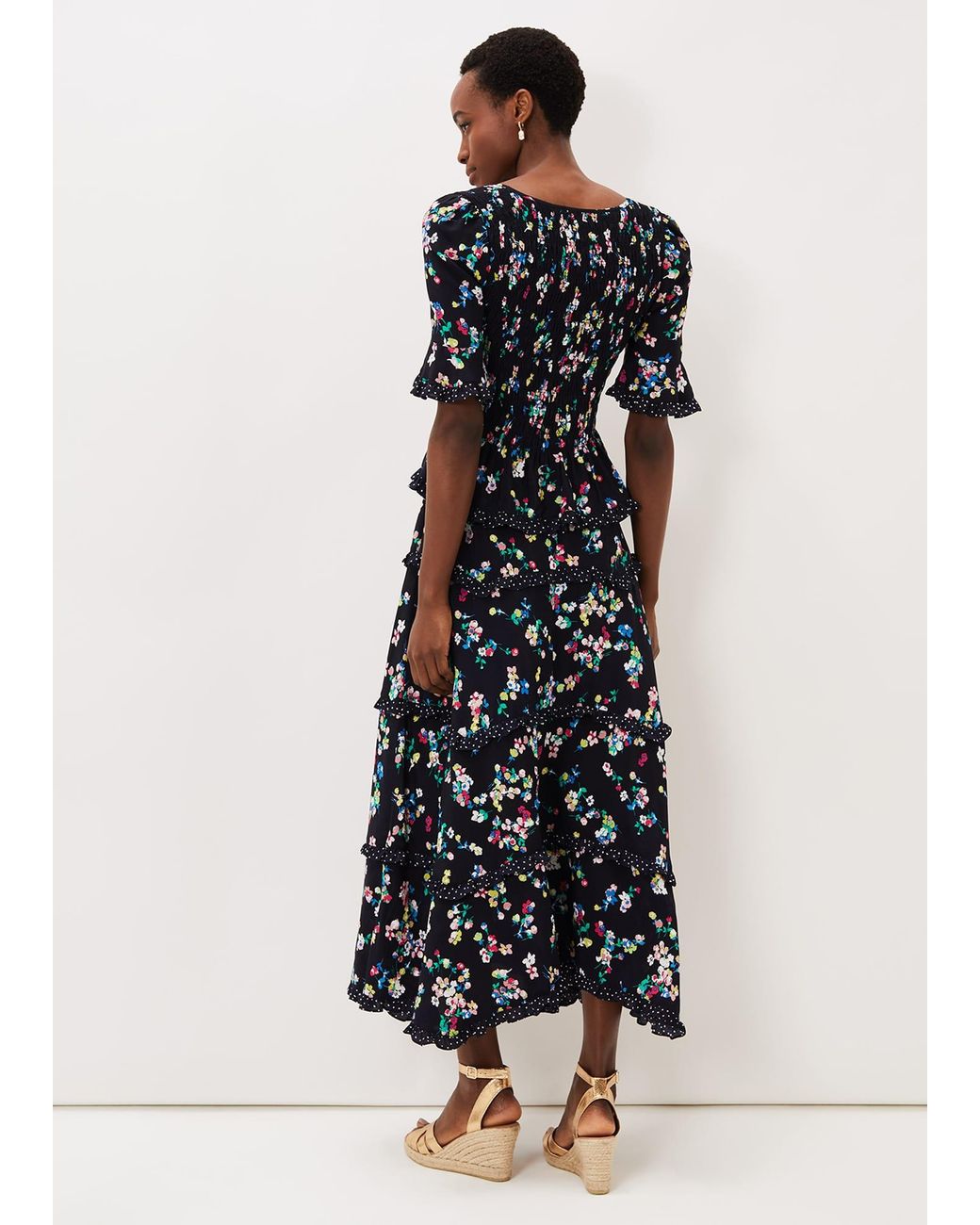 Phase Eight Black Hudson Floral Tiered Co-Ord Skirt