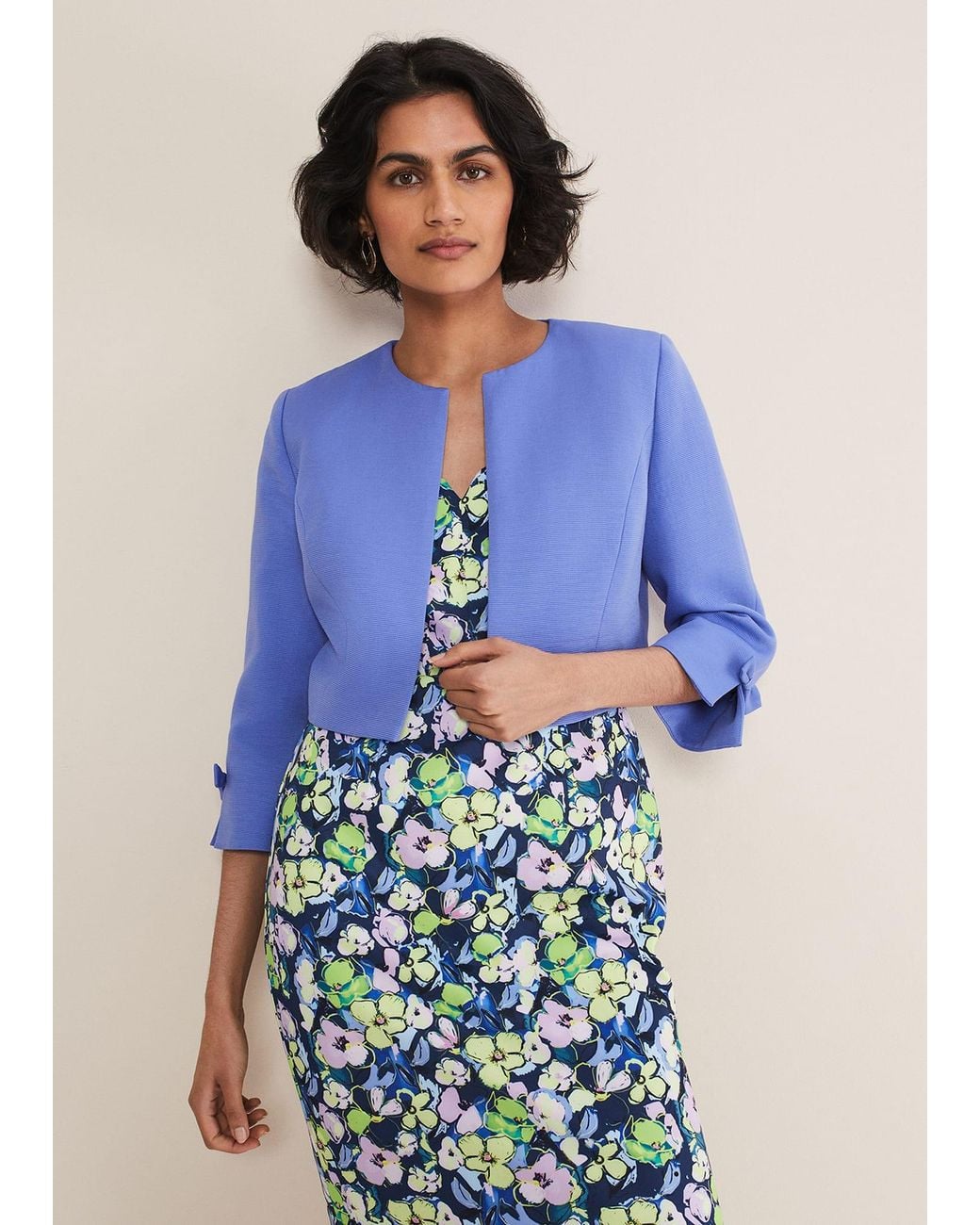 Phase Eight Blue Zoelle Bow Detail Jacket