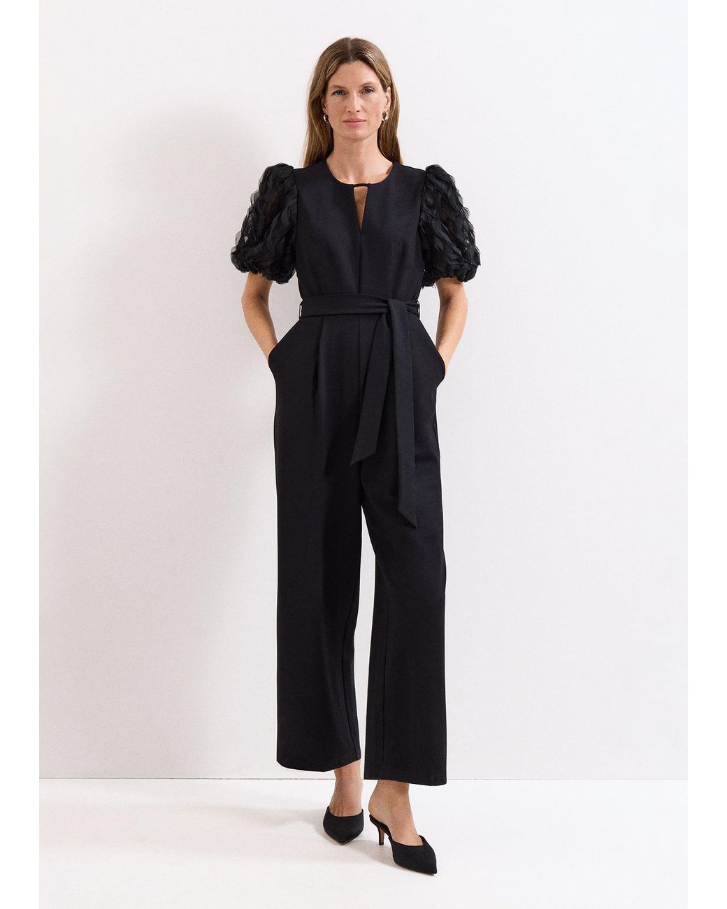 Phase Eight Black Anda Puff Sleeve Jumpsuit
