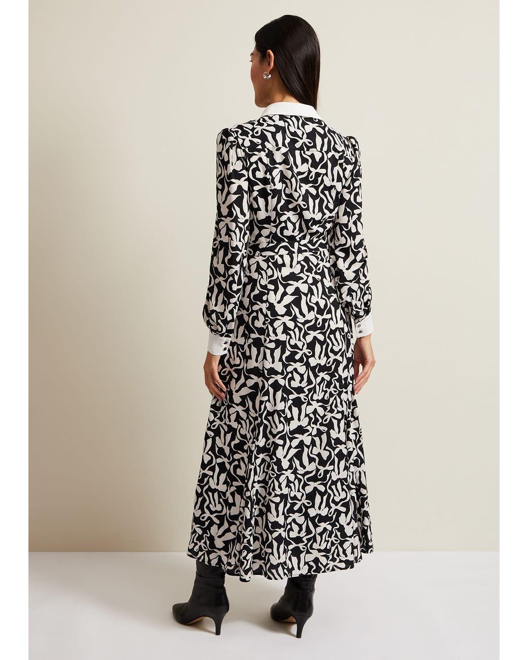 Phase Eight White Bonnie Bow Shirt Midi Dress