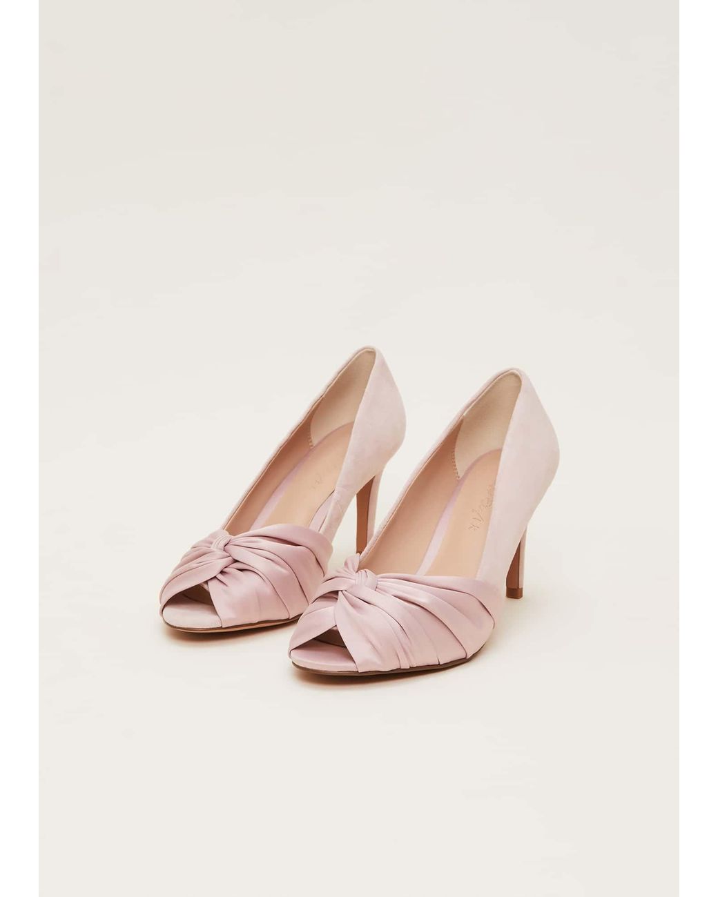 Phase Eight Pink Satin Twist Peeptoe Shoe