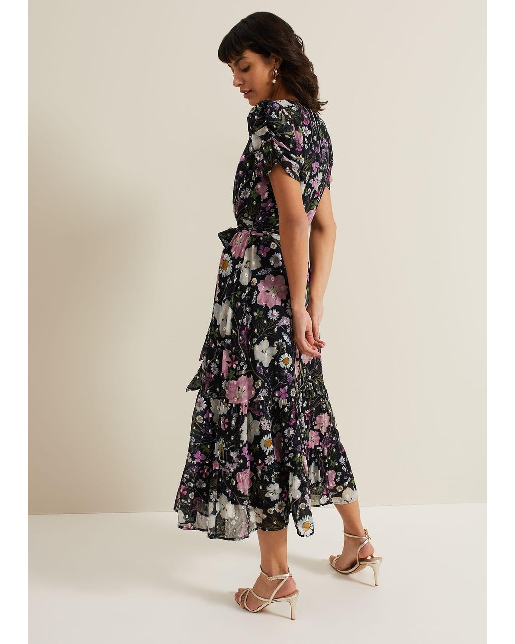 Phase Eight Multicolor Azalea Print Fil Coupe Dress