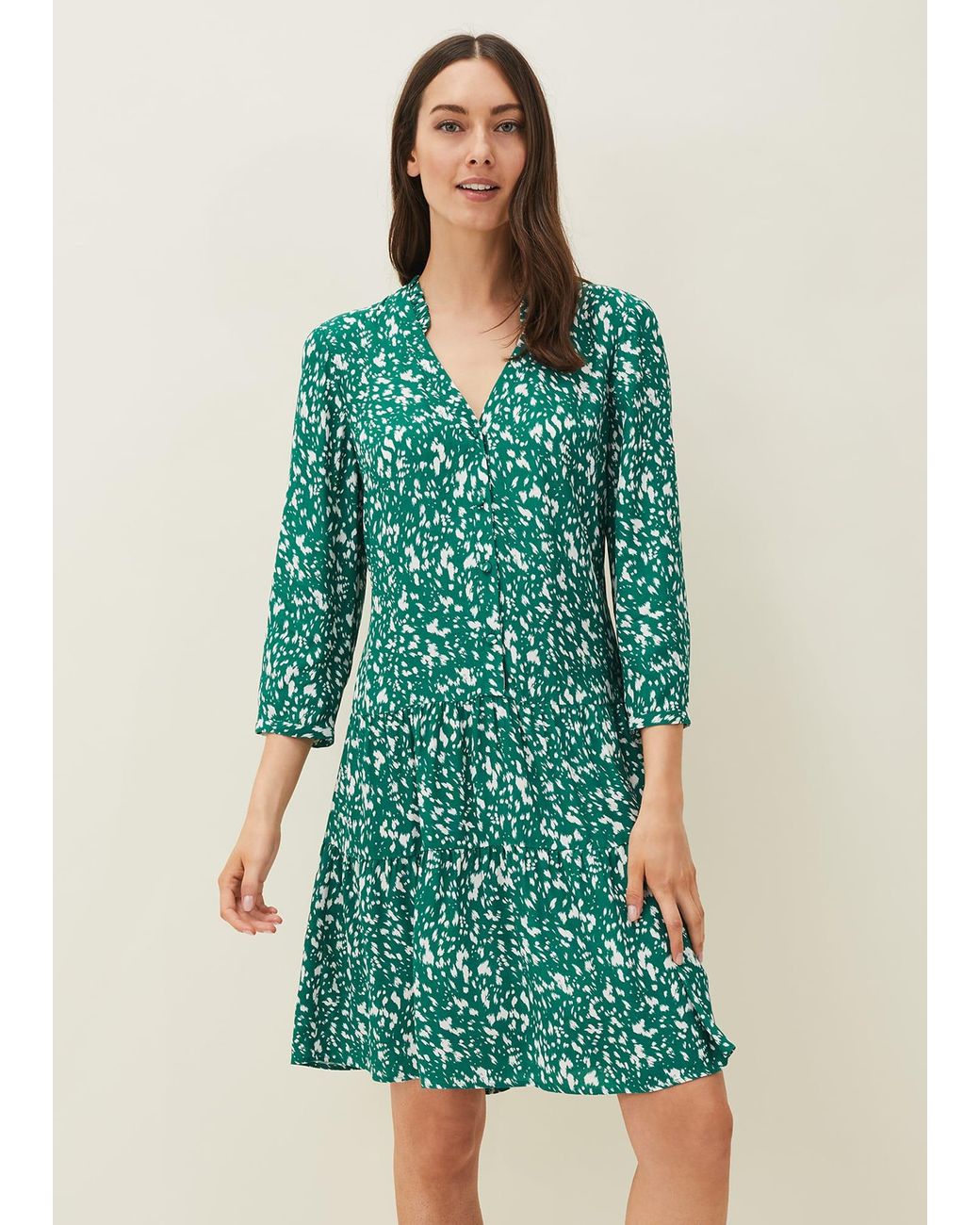 Phase Eight Green Penele Abstract Print Dress