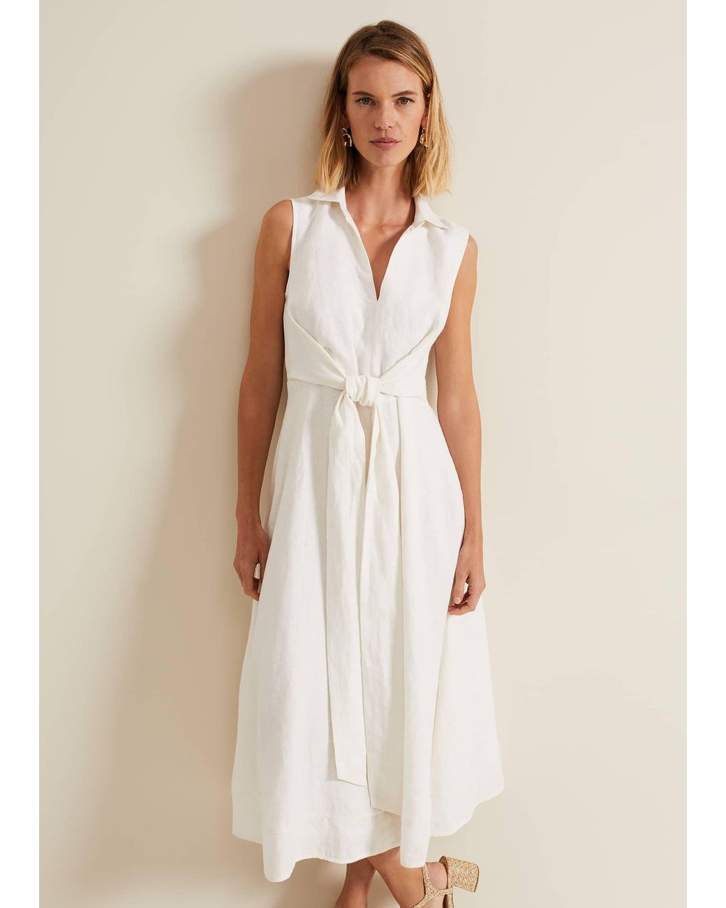 Phase Eight Black Becky Tie Front Midi Dress