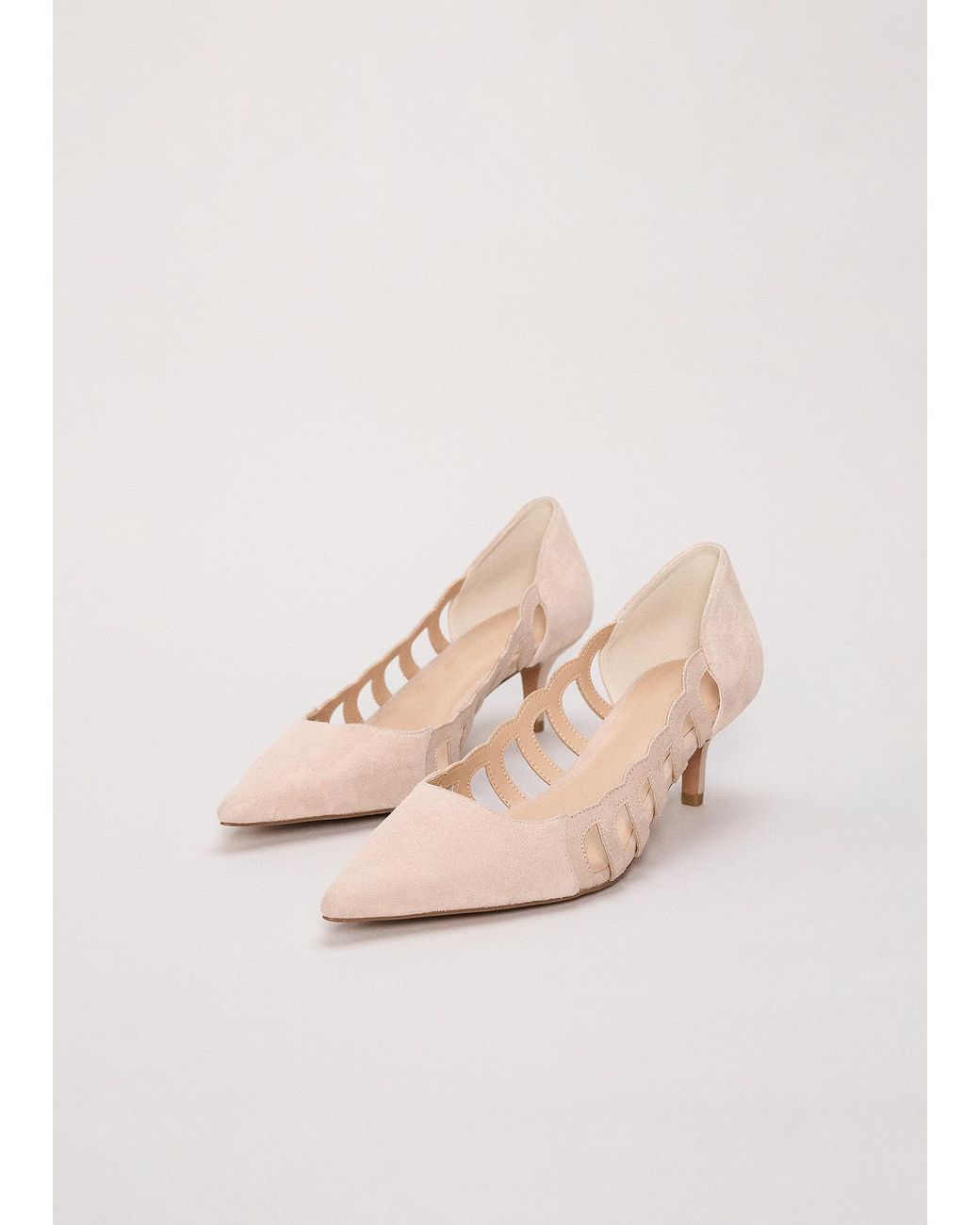 Phase Eight Natural Suede Cut Out Court Shoe