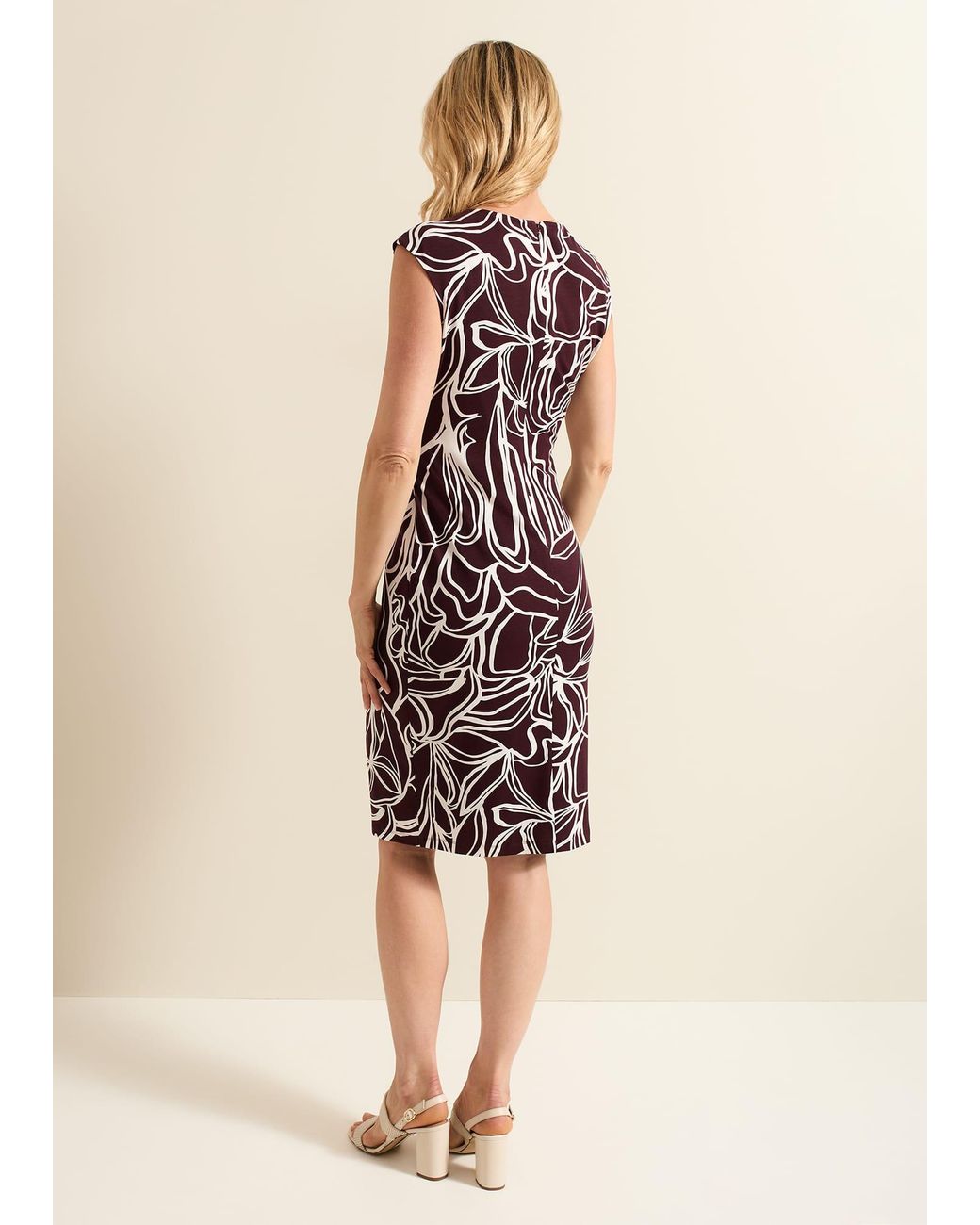 Phase Eight Multicolor Sabrina Jersey Abstract Tie Midi Dress