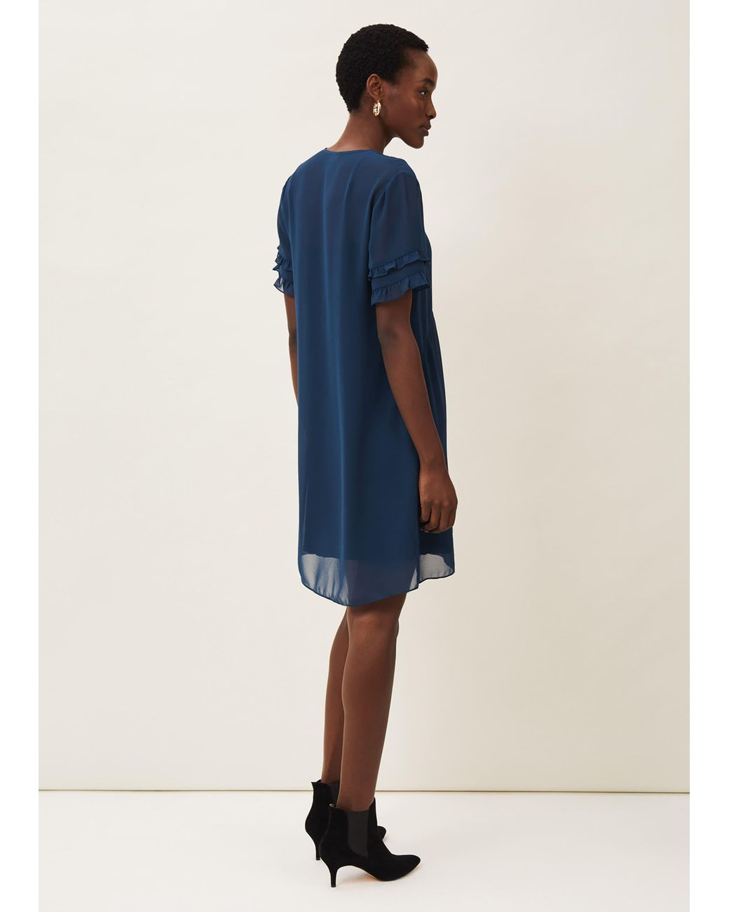 Phase Eight Blue Darla Frill Dress