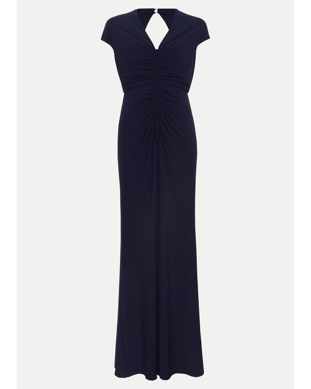 Phase Eight Blue Daisy Ruched Maxi Dress