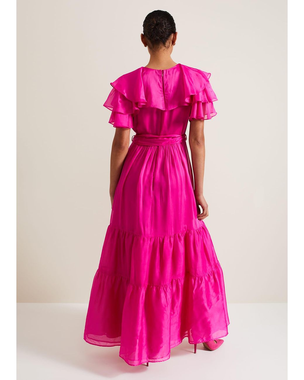 Phase Eight Pink Mabelle Organza Maxi Dress