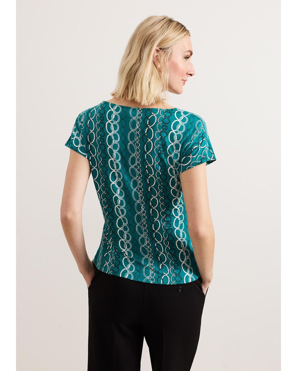 Phase Eight Blue Kiara Chain Print Top