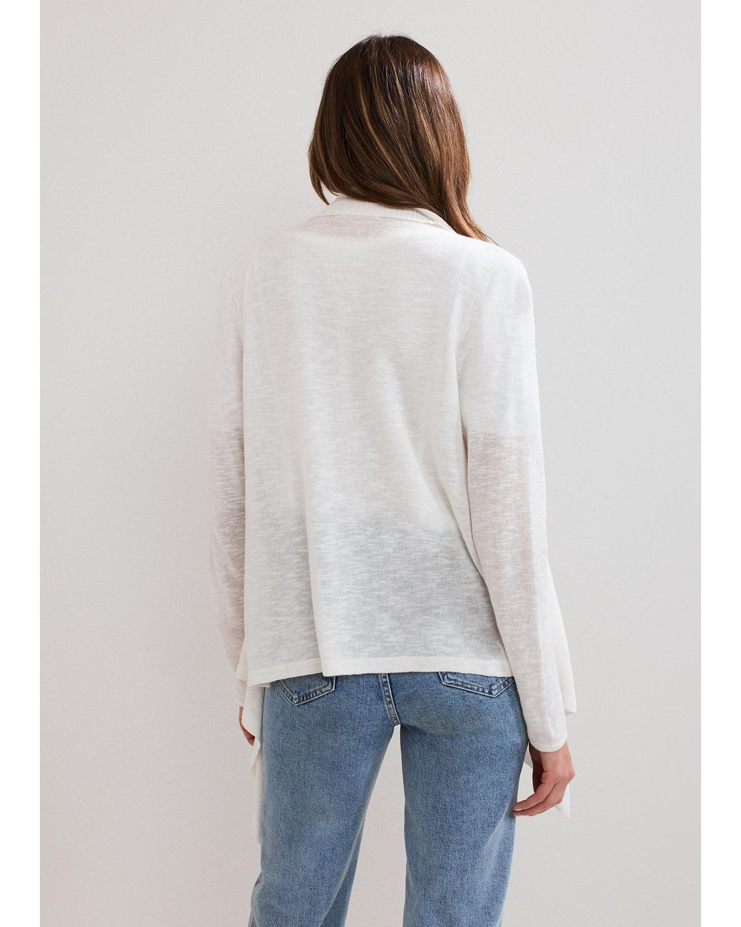 Phase Eight White Ayla Waterfall Cardigan