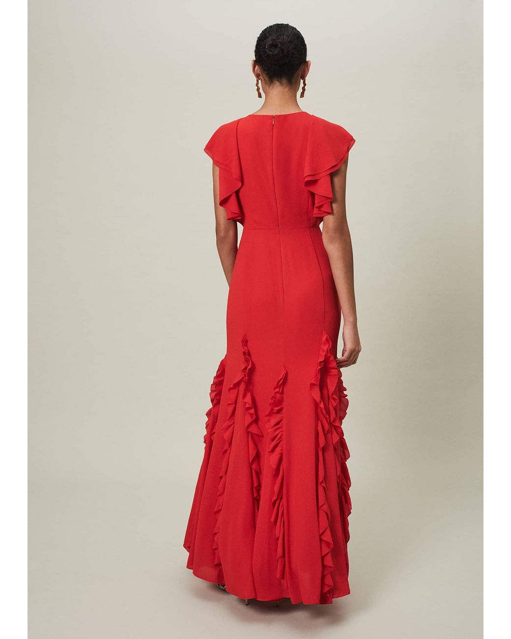 Phase Eight Red Donatella Ruffle Maxi Dress
