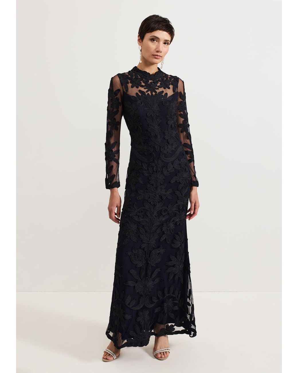 Phase Eight Blue Geneve Tapework Maxi Dress