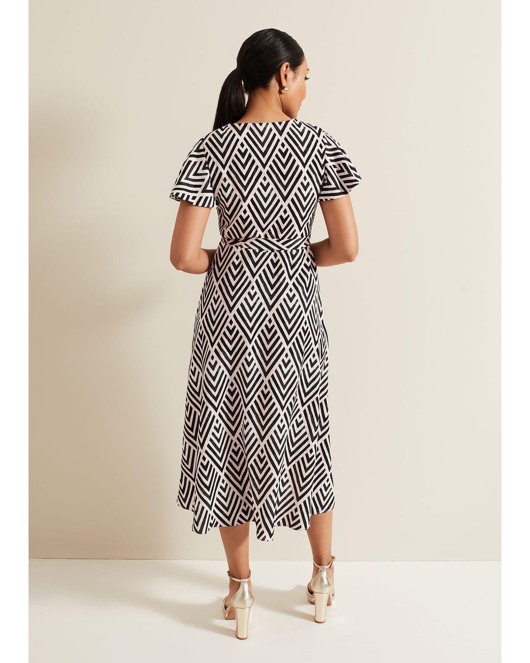Phase Eight Natural Petite Julissa Print Wrap Dress