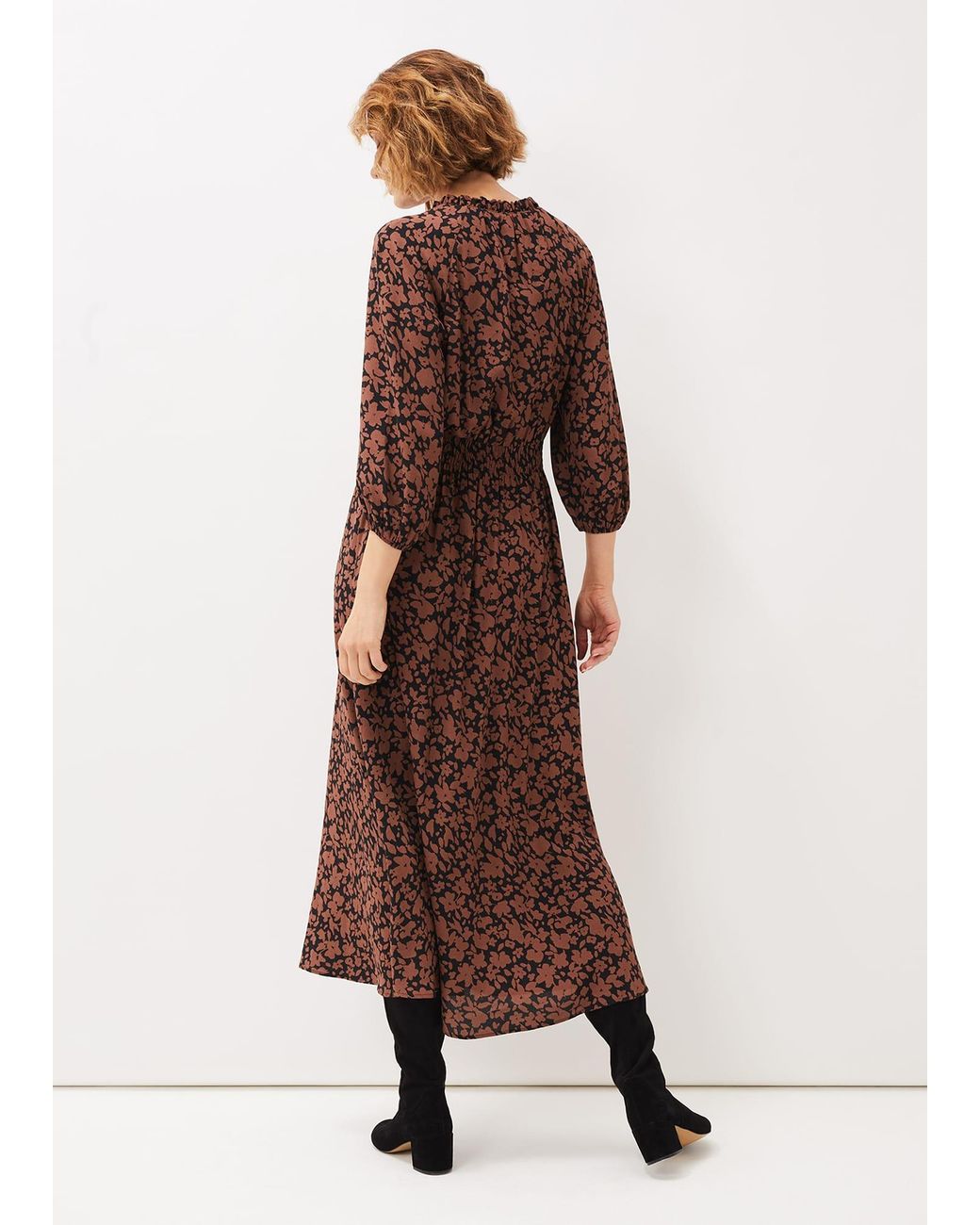 Phase Eight Brown Phillipa Floral Midaxi Dress