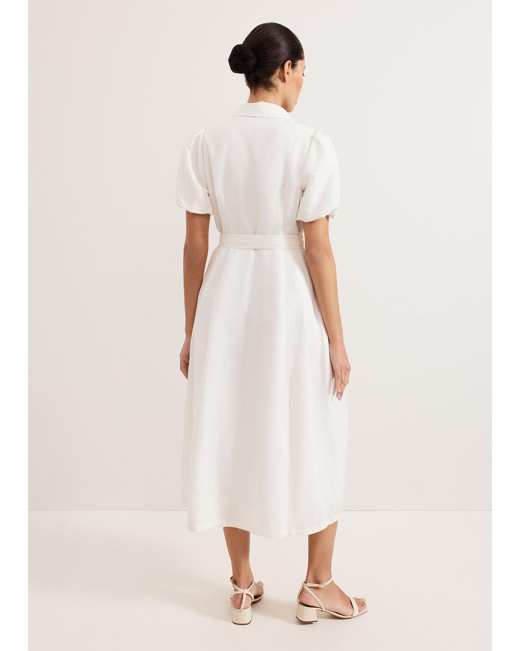 Phase Eight Natural Carlotta Linen Dress