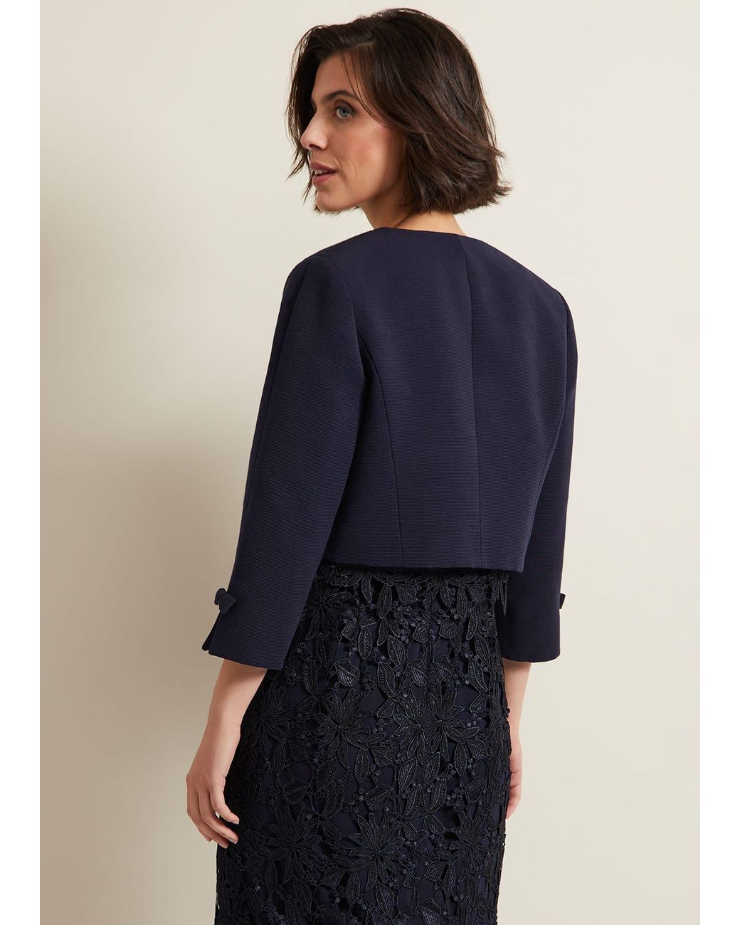 Phase Eight Blue Zoelle Bow Jacket