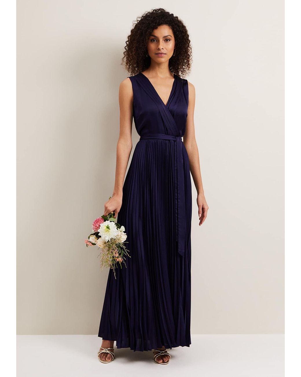 phase eight reanna pleated dress Phase Eight Reanna Floral Pleated Maxi Dress Ivory Size 8