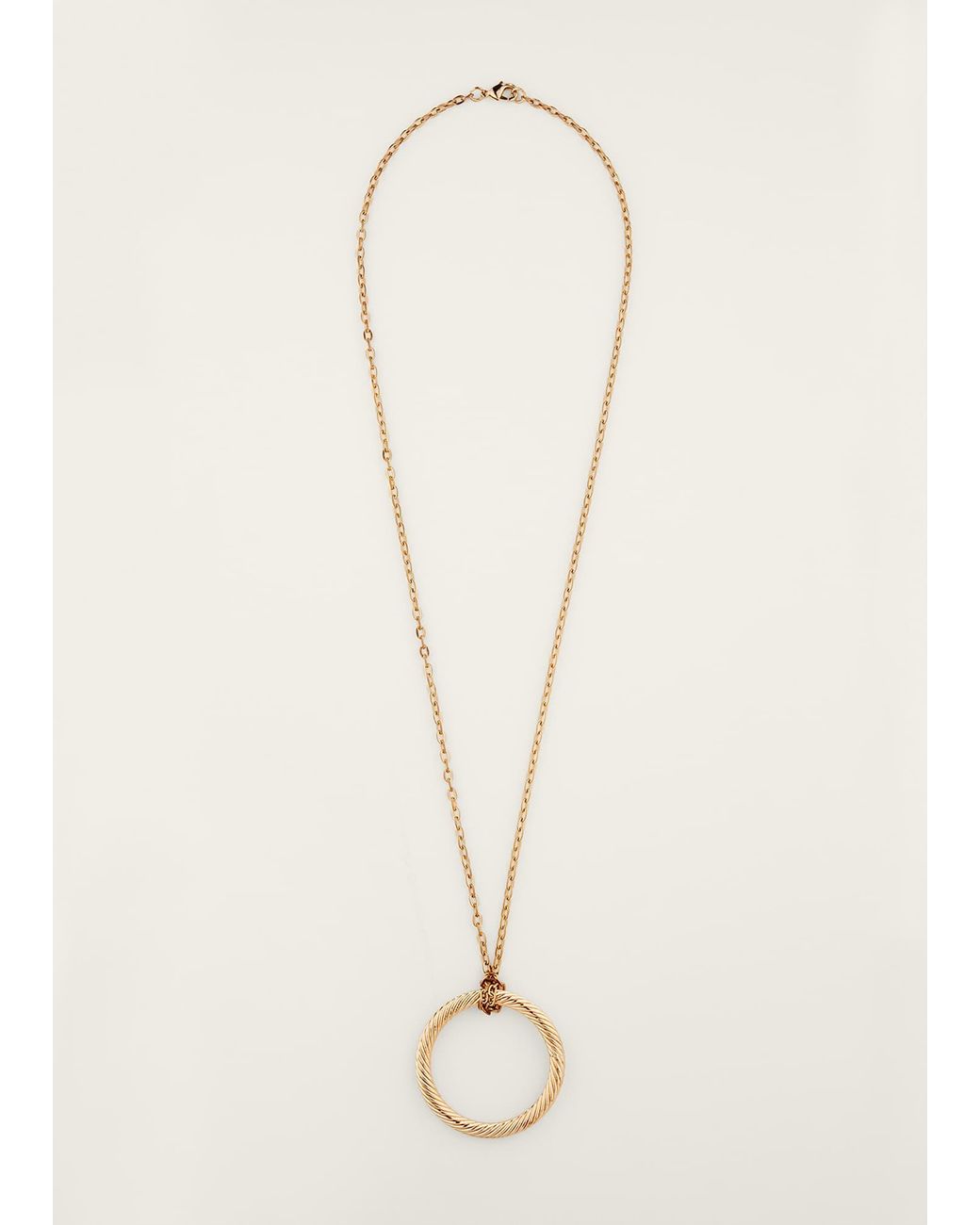 Phase Eight Metallic Long Circle Pendant Necklace