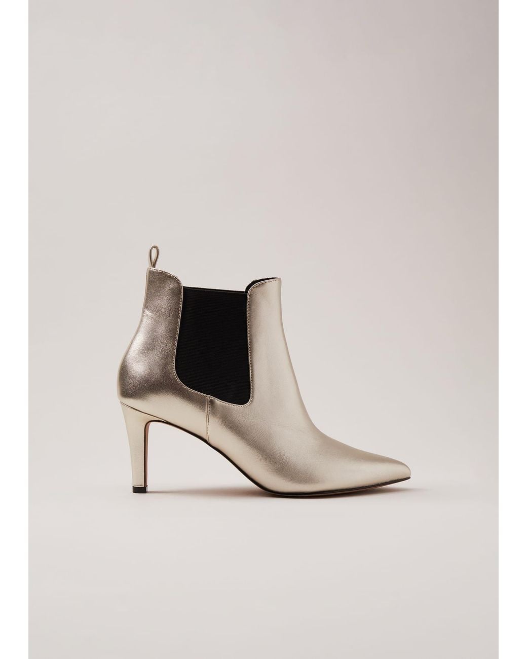 Phase Eight Natural Leather Metallic Ankle Boots