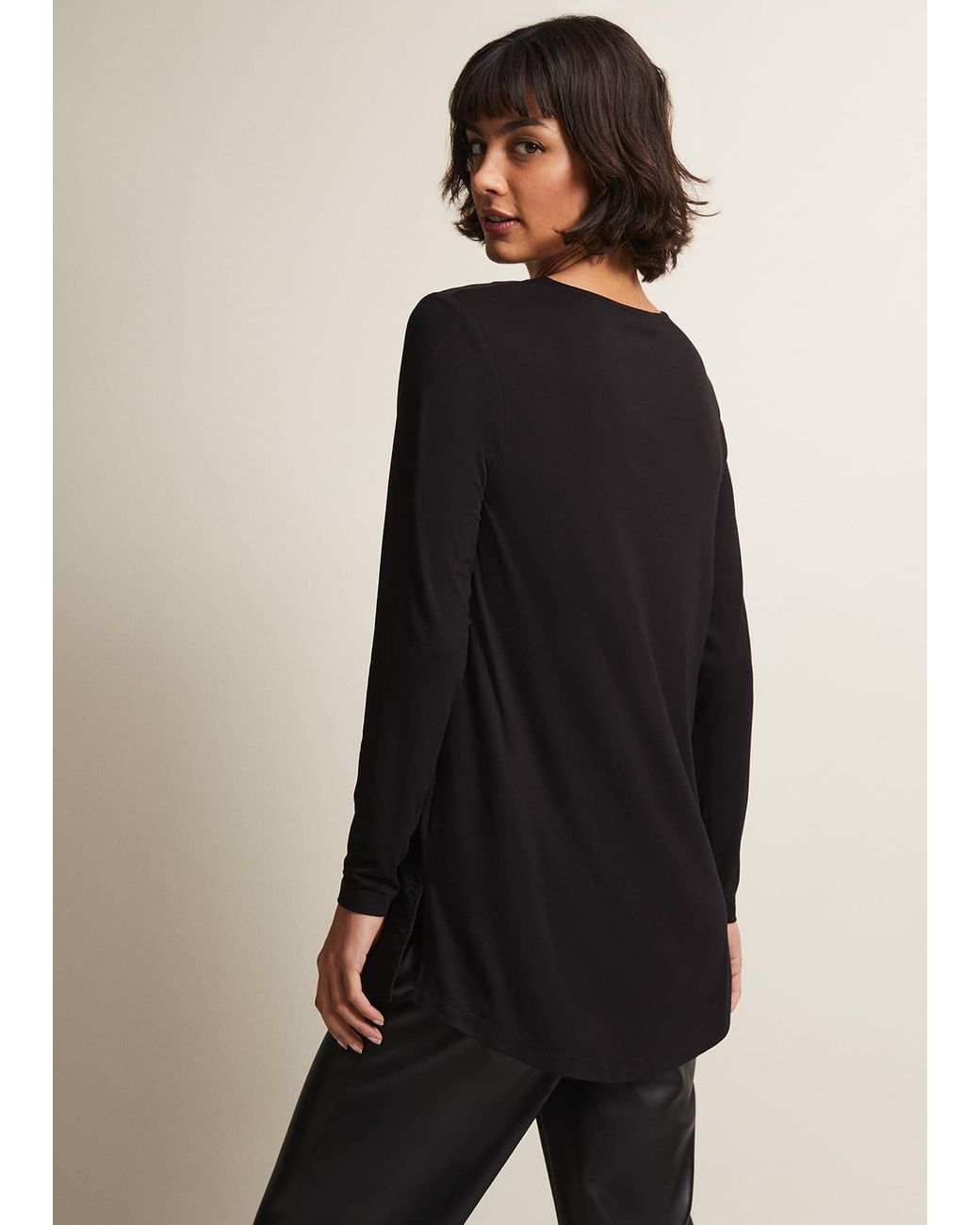 Phase Eight Black Alaina Longline Zip Detail Tunic