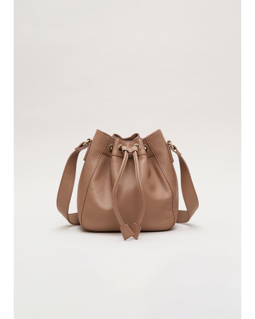 Phase Eight Brown Leather Bucket Bag