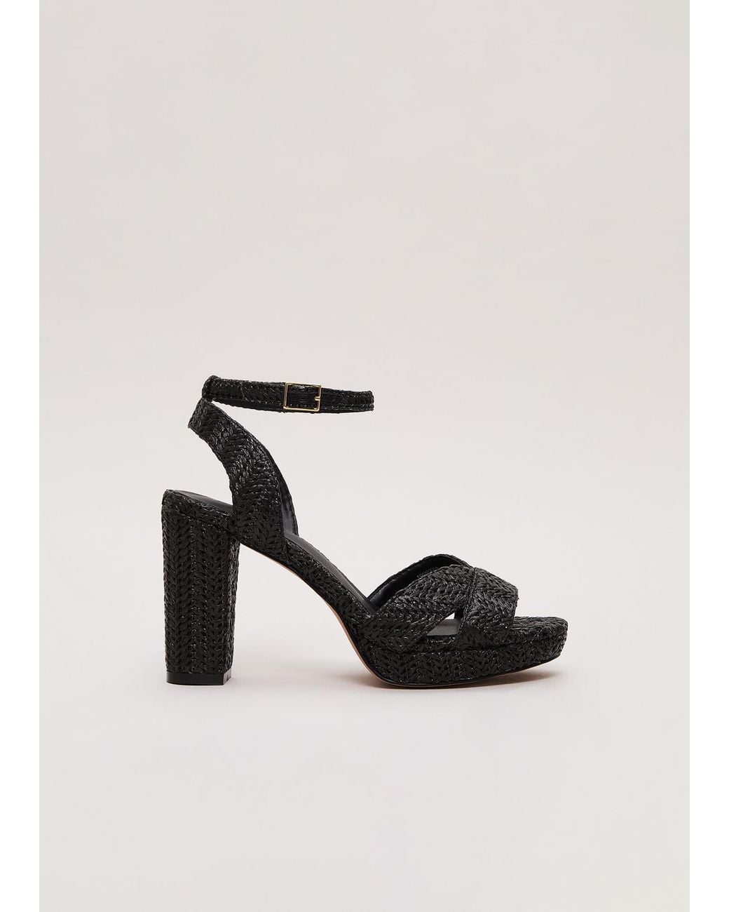 Phase Eight White Raffia Strappy Platform Sandal