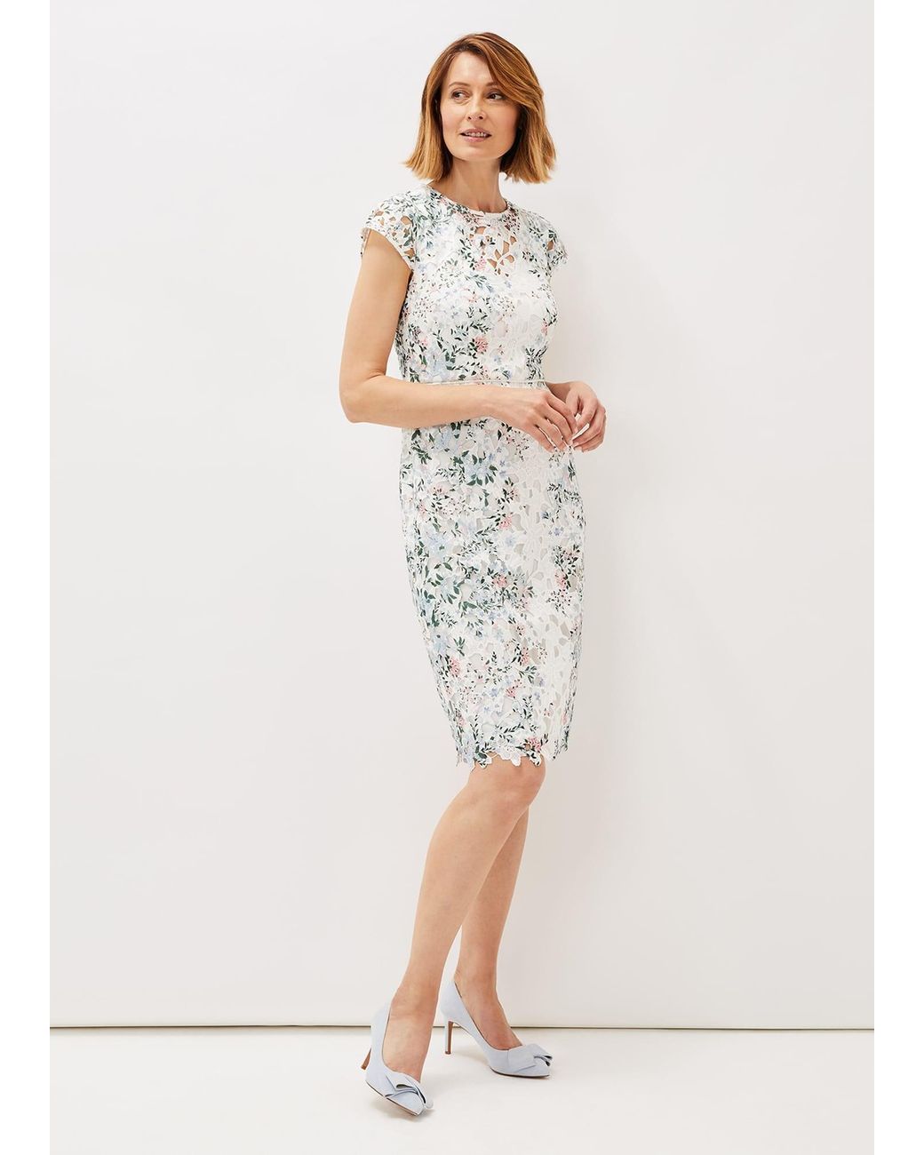 Phase Eight White Franky Floral Lace Fitted Dress