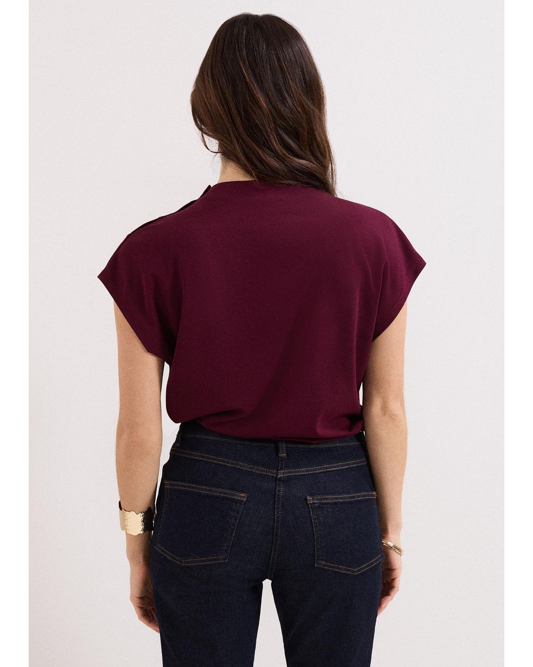 Phase Eight Red Paige Ponte Top