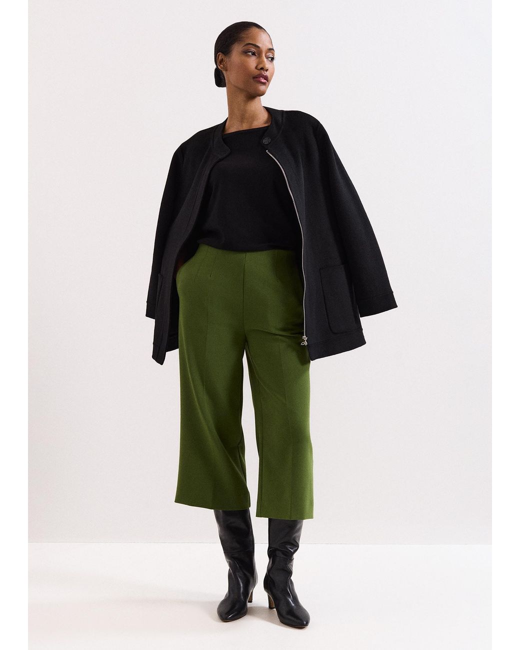Phase Eight Green Aubrielle Wide Leg Culottes