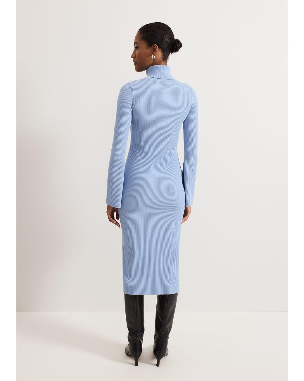 Phase Eight Blue Kylie Roll Neck Dress