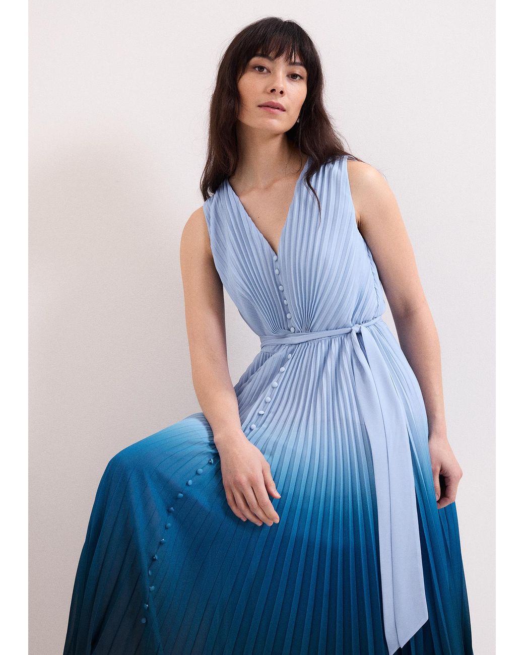 Phase Eight Blue Mira Ombre Sleeveless Dress