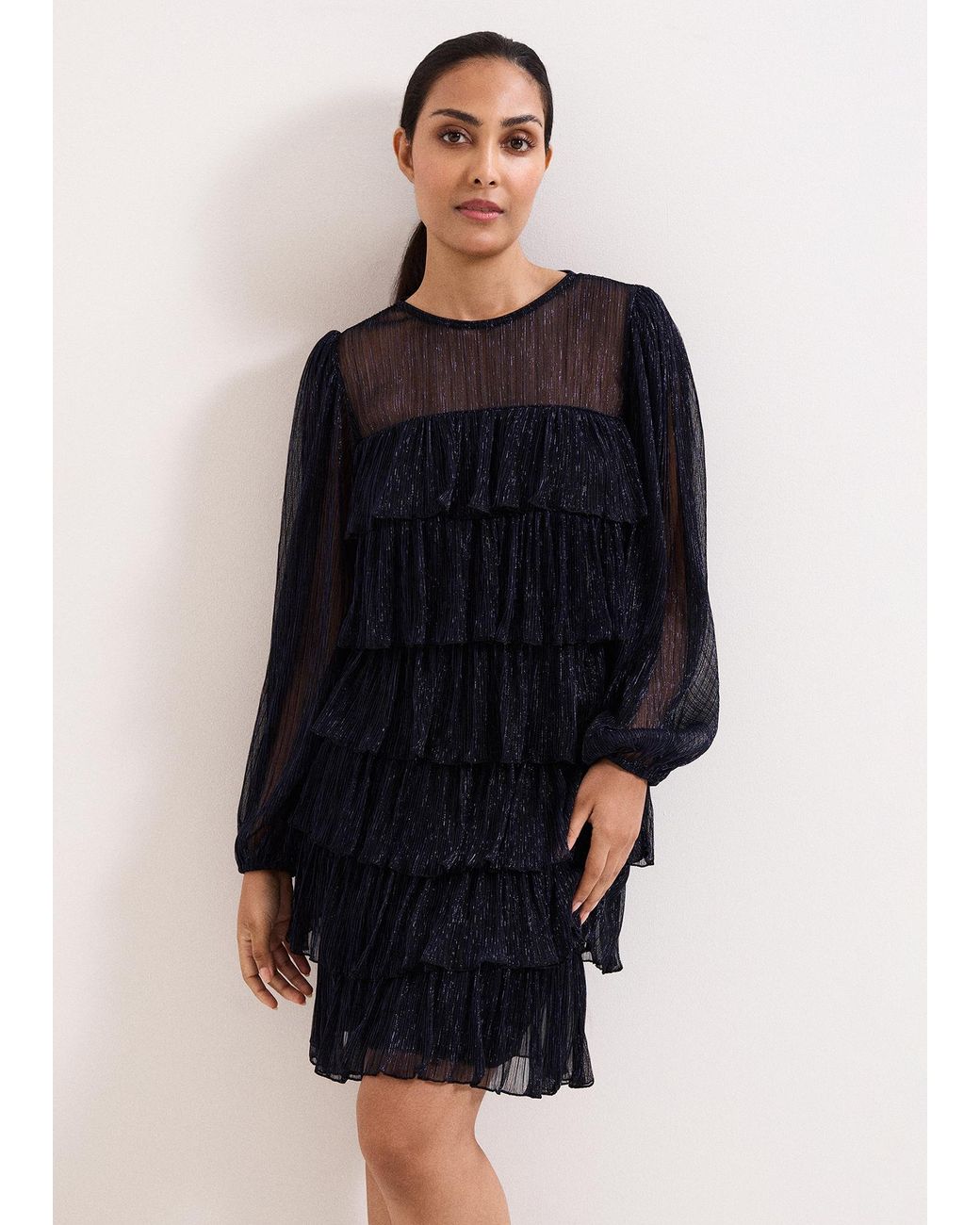 Phase Eight Blue Petite Nika Shimmer Dress