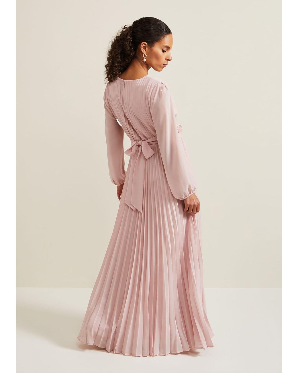 Phase Eight Pink Petite Alecia Pleated Maxi Dress