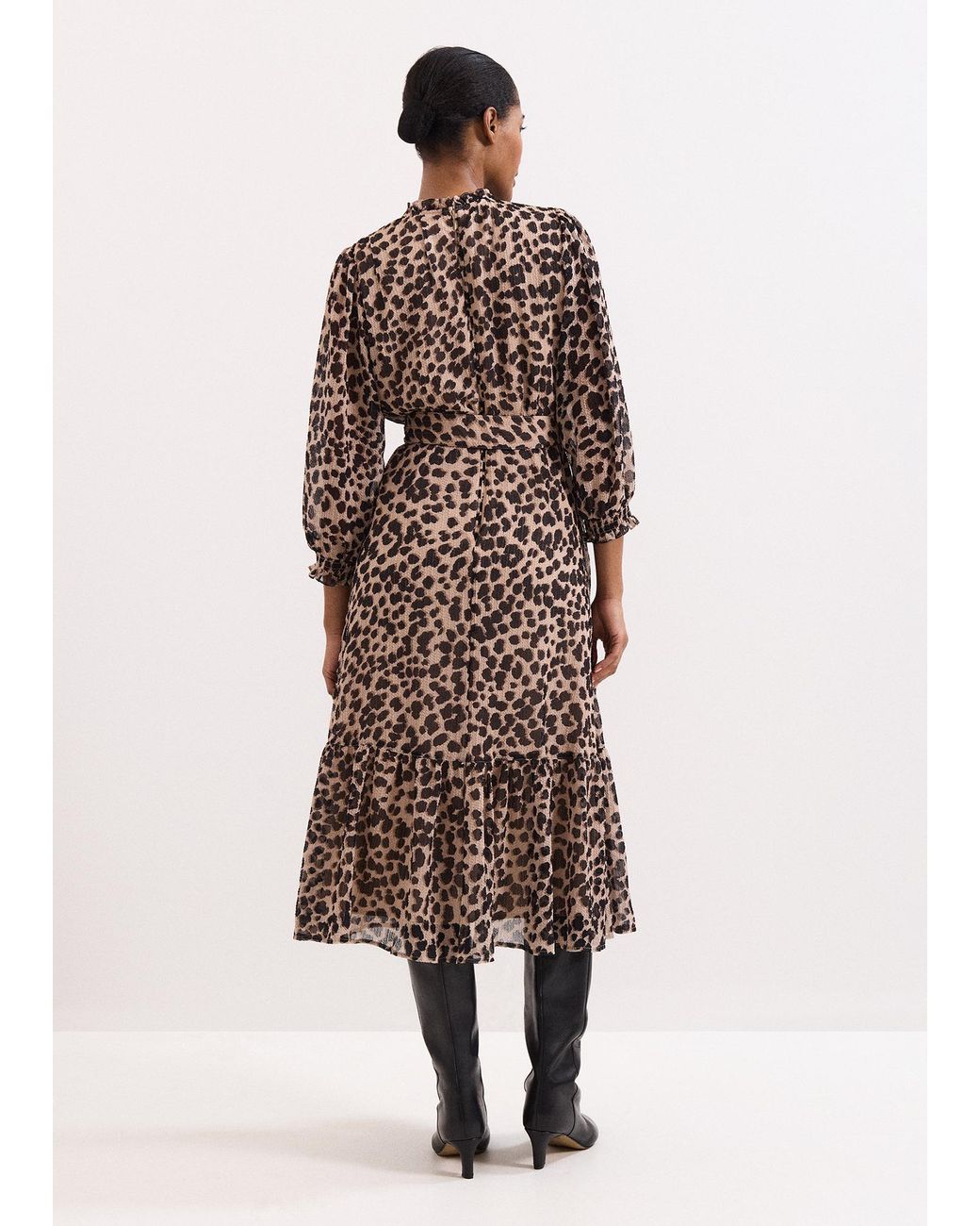 Phase Eight Brown Carra Leopard Midi Dress