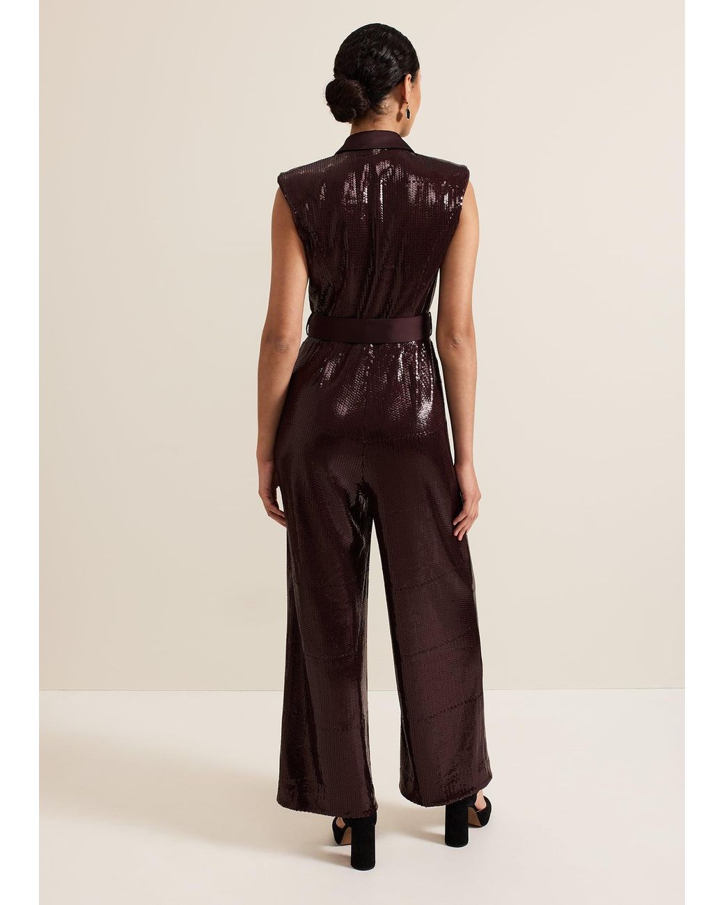 Phase Eight Natural Ivey Sequin Jumpsuit