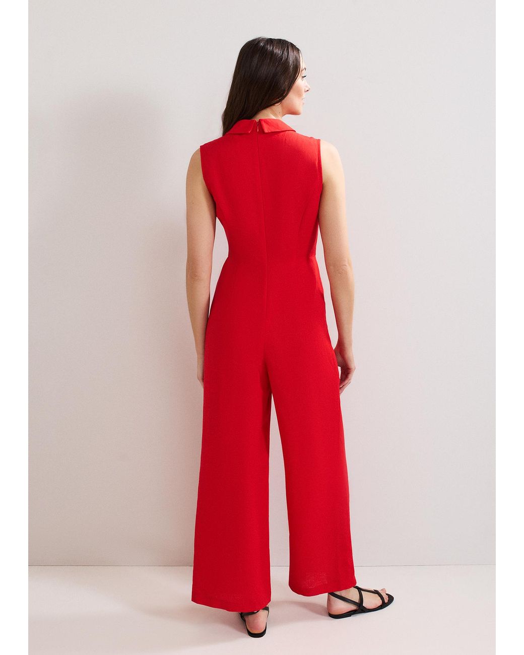 Phase Eight Red Becky Tie Front Jumpsuit